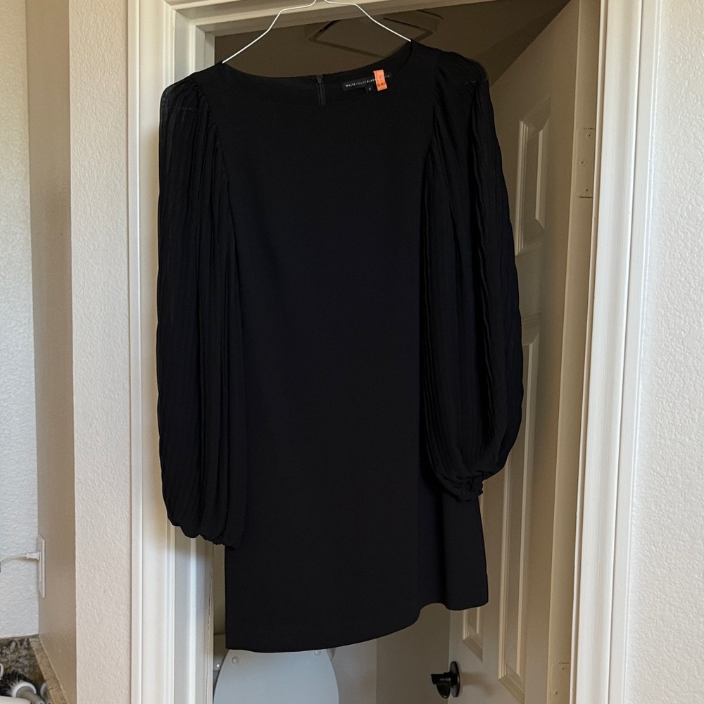 White House Black Market Black Long Sleeve Sheath Dress